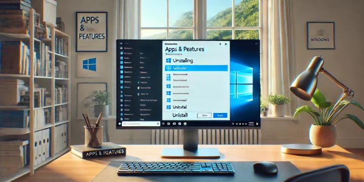 cara uninstall program Windows
