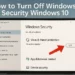 Cara Mematikan Windows Security Windows 10
