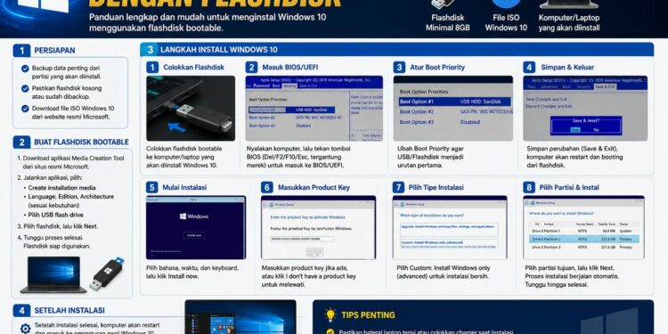 Cara Install Windows 10 Dengan Flashdisk