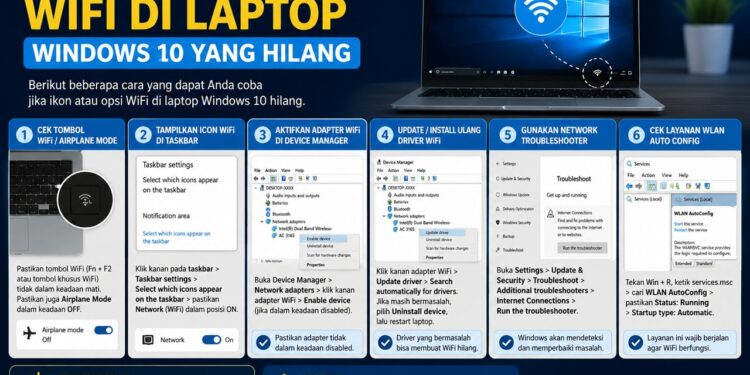 Cara Mengaktifkan Wifi Di Laptop Windows 10 Yang Hilang