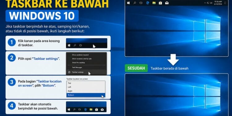 Cara Memindahkan Taskbar Ke