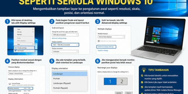 Cara Mengembalikan Layar Laptop