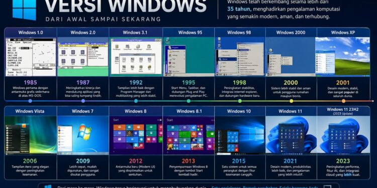 Versi Windows Dari Awal