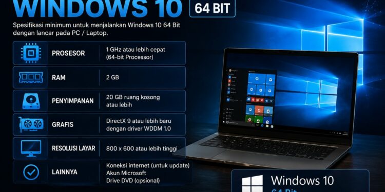 Spesifikasi Minimum Windows 10 64 Bit