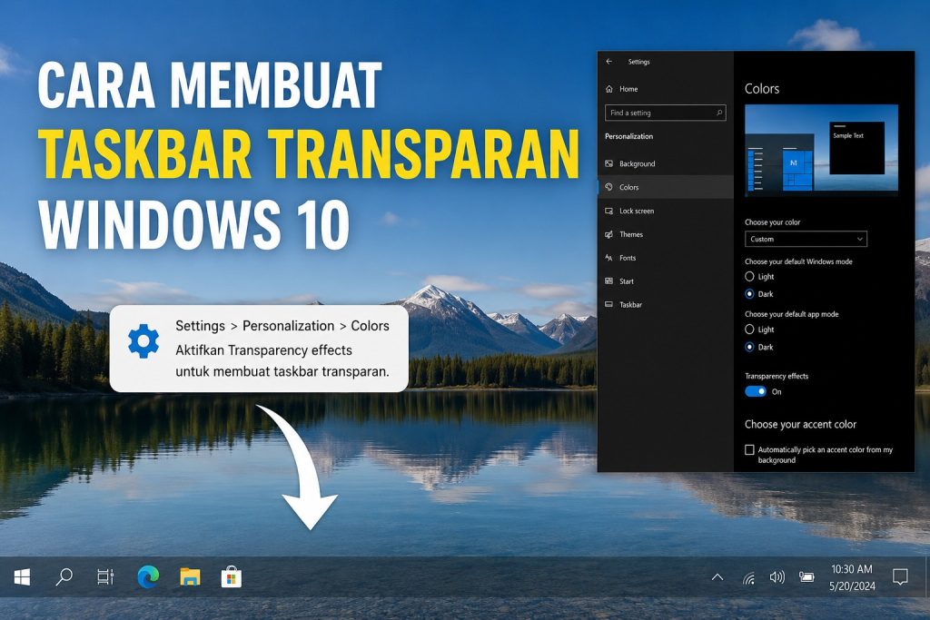 Cara Membuat Taskbar Transparan Windows