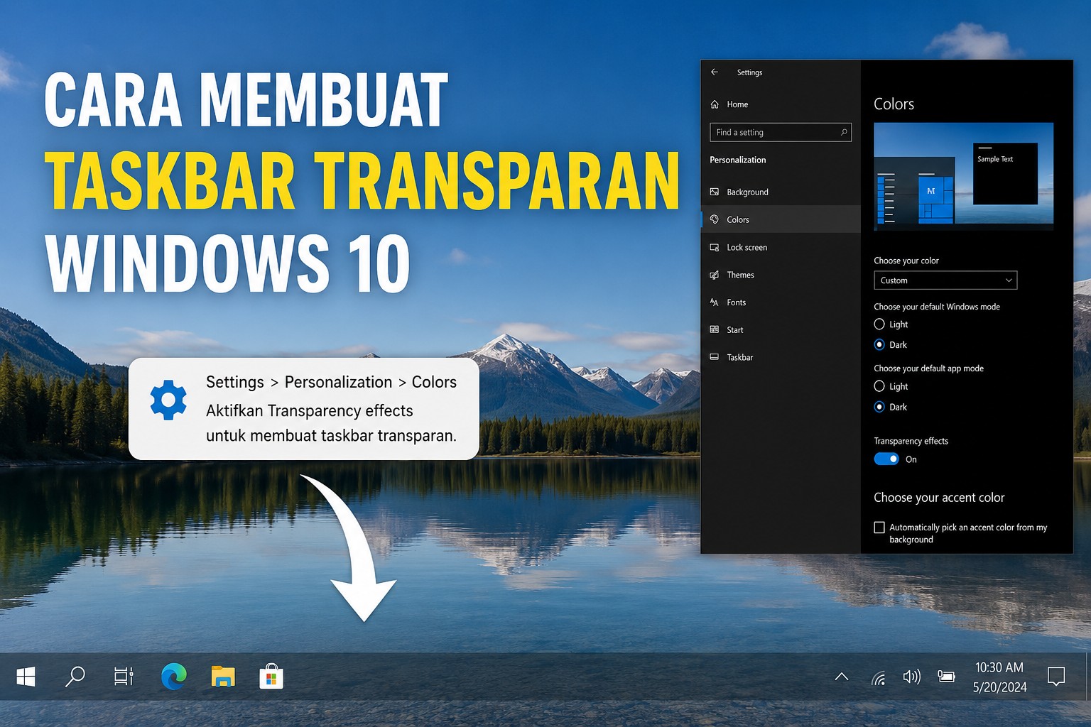 Cara Membuat Taskbar Transparan Windows