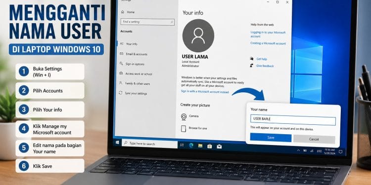 Cara Mengganti Nama User
