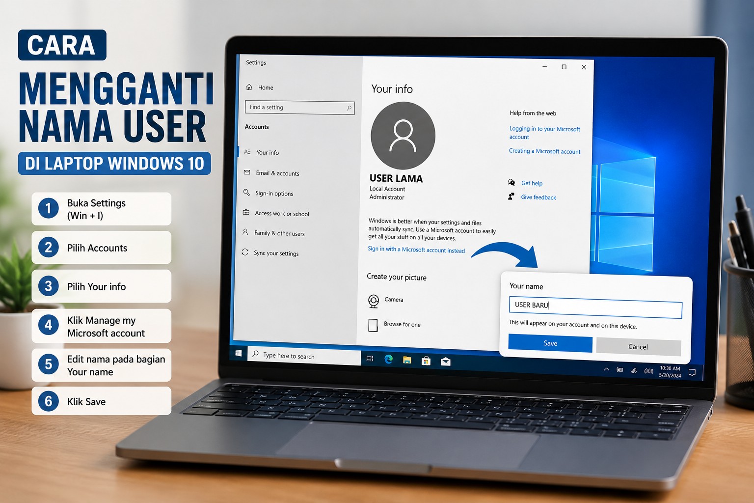 Cara Mengganti Nama User