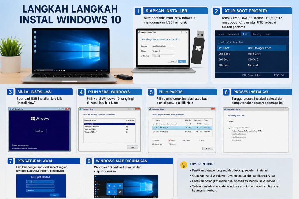 Langkah Langkah Instal Windows
