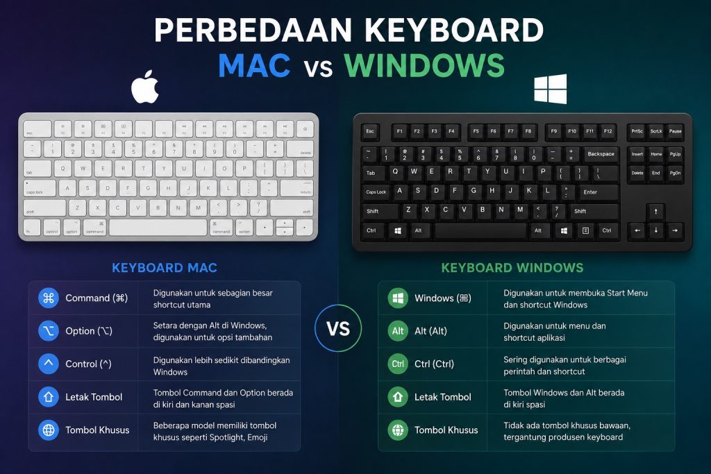 Perbedaan Keyboard Mac