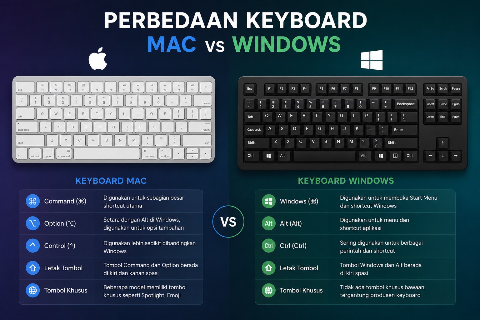 Perbedaan Keyboard Mac