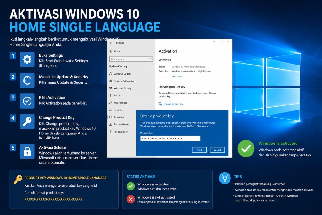 Aktivasi Windows 10 Home