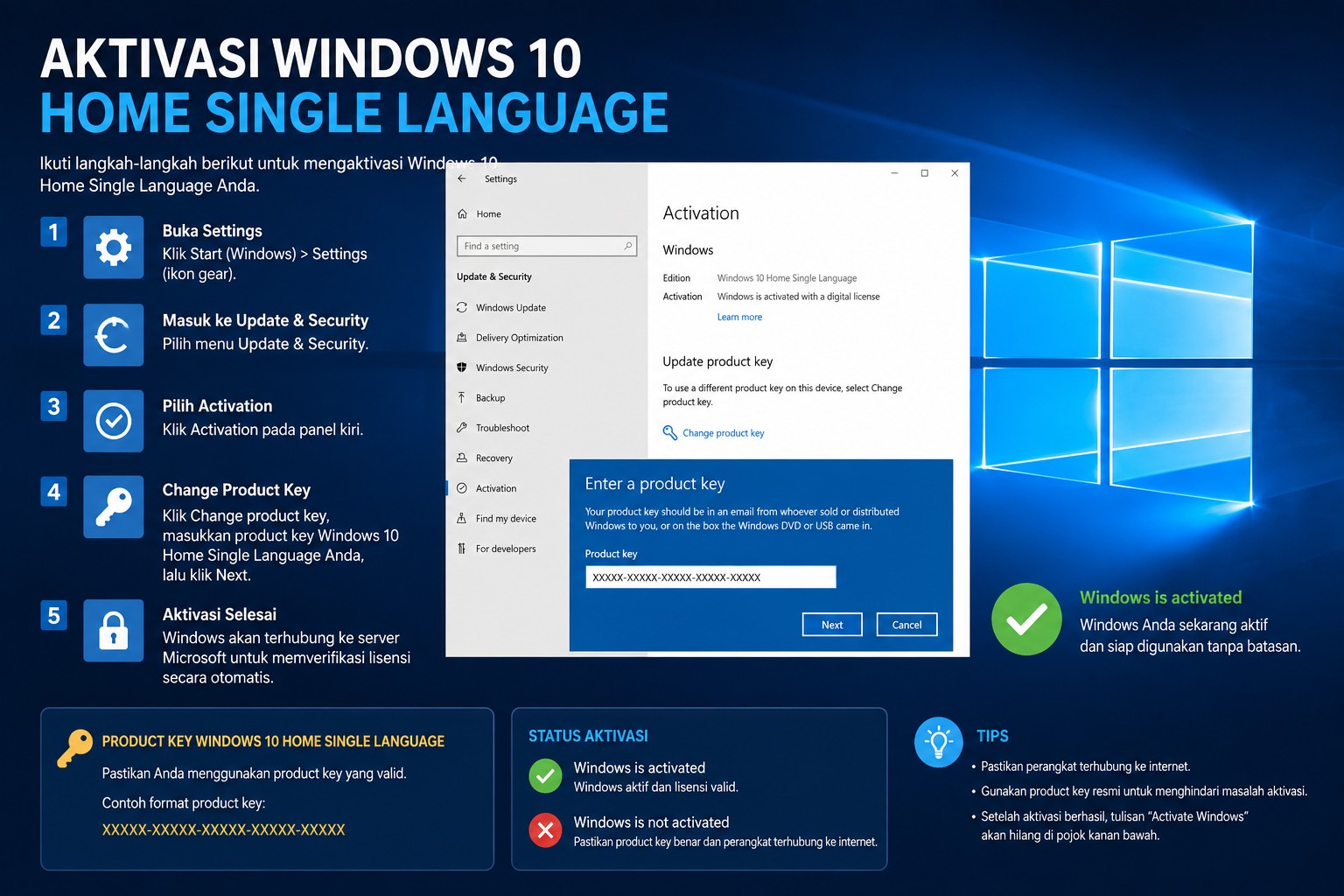 Aktivasi Windows 10 Home