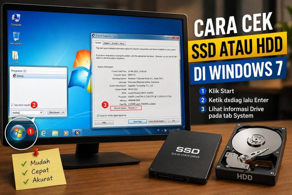 Cara Cek SSD Atau HDD