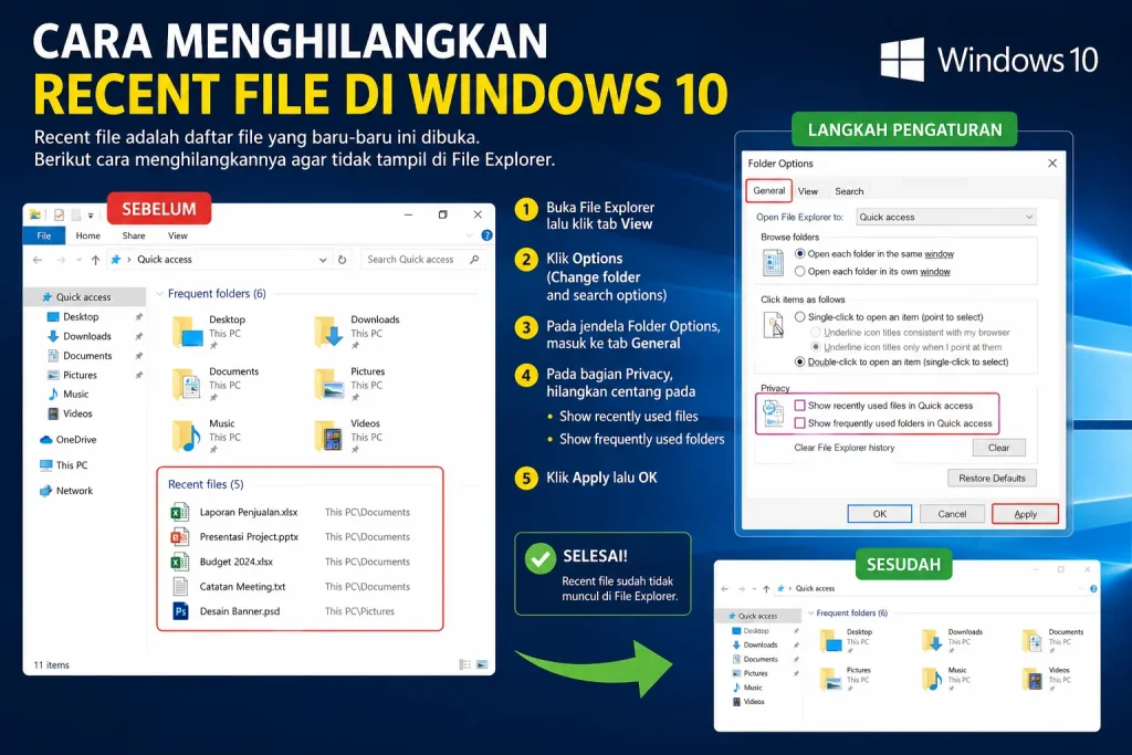 Cara Menghilangkan Recent File