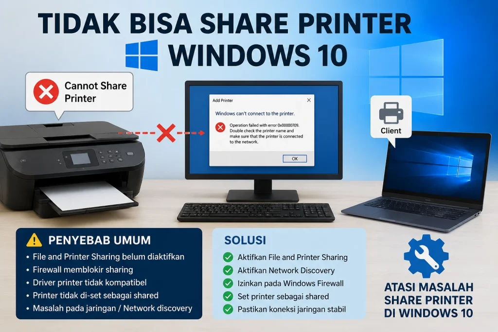 Tidak Bisa Share Printer